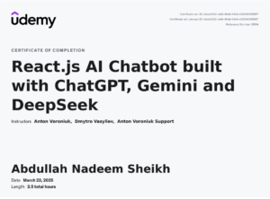 Udemy React Certificate
